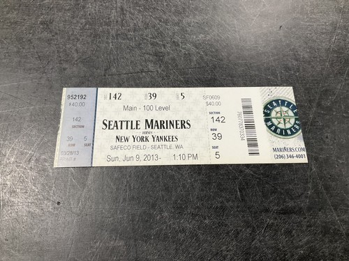 Mariners 2013 ticket - mariners,